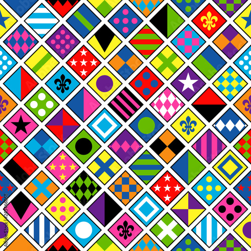 Print jockey uniform. Traditional design.Clothes, uniforms, jacket. Horse riding. Horse racing. Icons set. Vector illustration. Seamless pattern. Background.