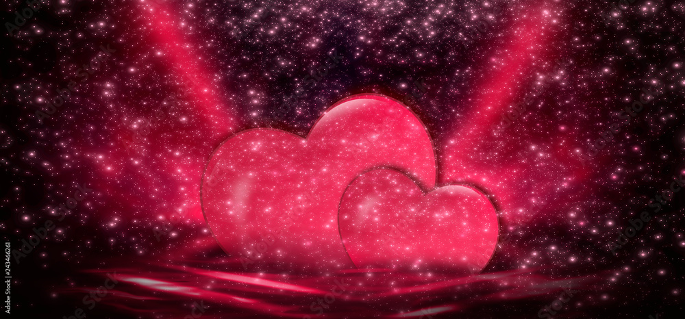 Valentines day sale background red with heart. Red romantic background for greeting cards or covers for the holiday of St. Valentine. Festive red background with hearts, sparkles, gradients, neon ligh Valentines day sale background red with heart. Red romantic background for greeting cards or covers for the holiday of St. Valentine. Festive red background with hearts, sparkles, gradients, neon ligh