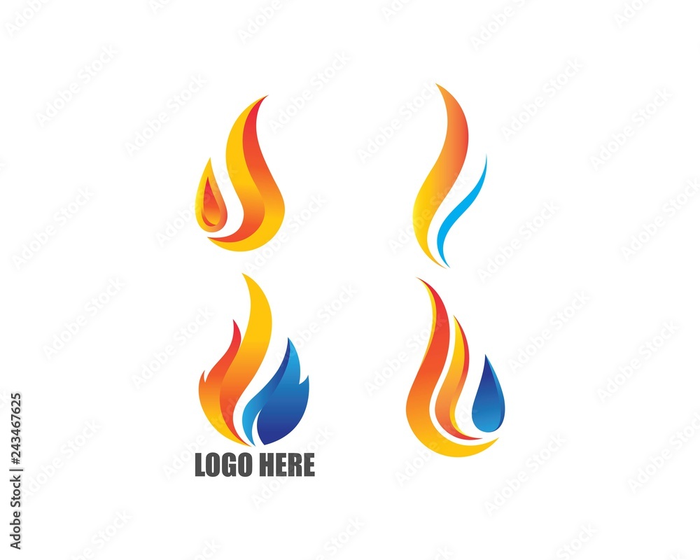 Fire flame Logo Template vector icon Oil, gas and energy logo Fire flame Logo Template vector icon Oil, gas and energy logo