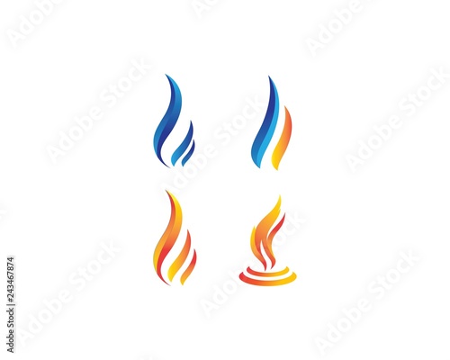 Fire flame Logo Template vector icon Oil, gas and energy logo