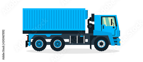 Truck, commercial transport, transport for the delivery of goods. Shipping. Vector illustration