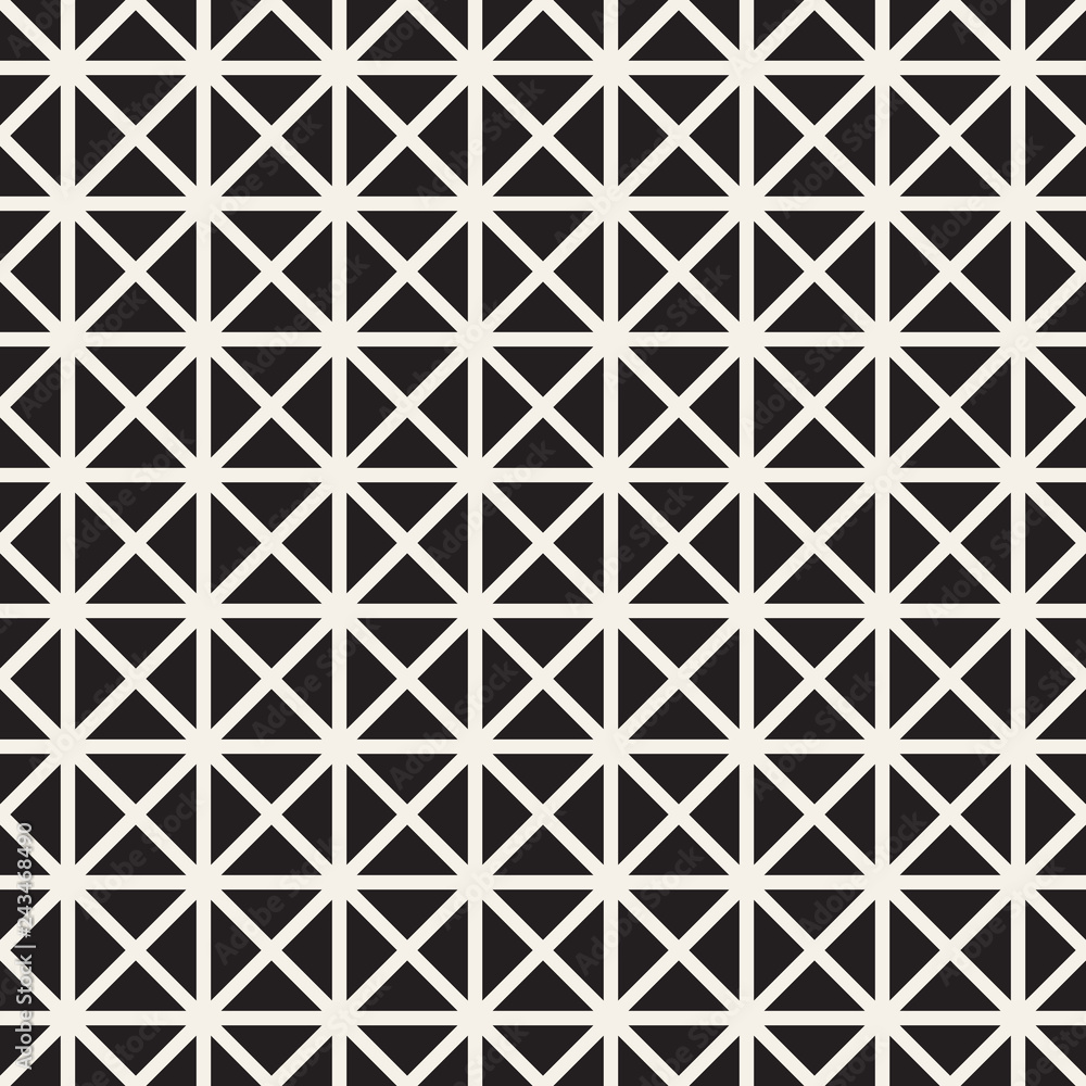 Fototapeta premium Vector seamless crossing linespattern. Simple lattice design. Geometric triangles ornament.