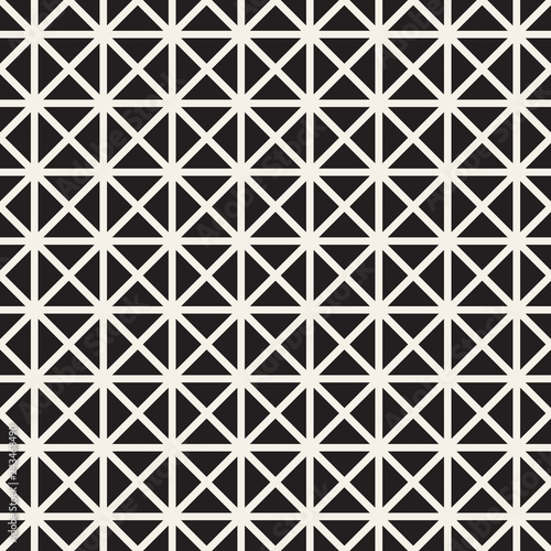 Vector seamless crossing linespattern. Simple lattice design. Geometric triangles ornament.