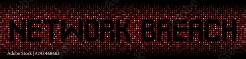 Network Breach text on abstract hex background illustration