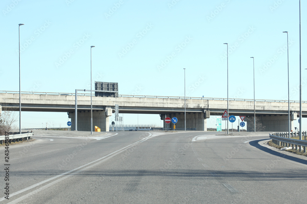 lanes of interchange on italian highway