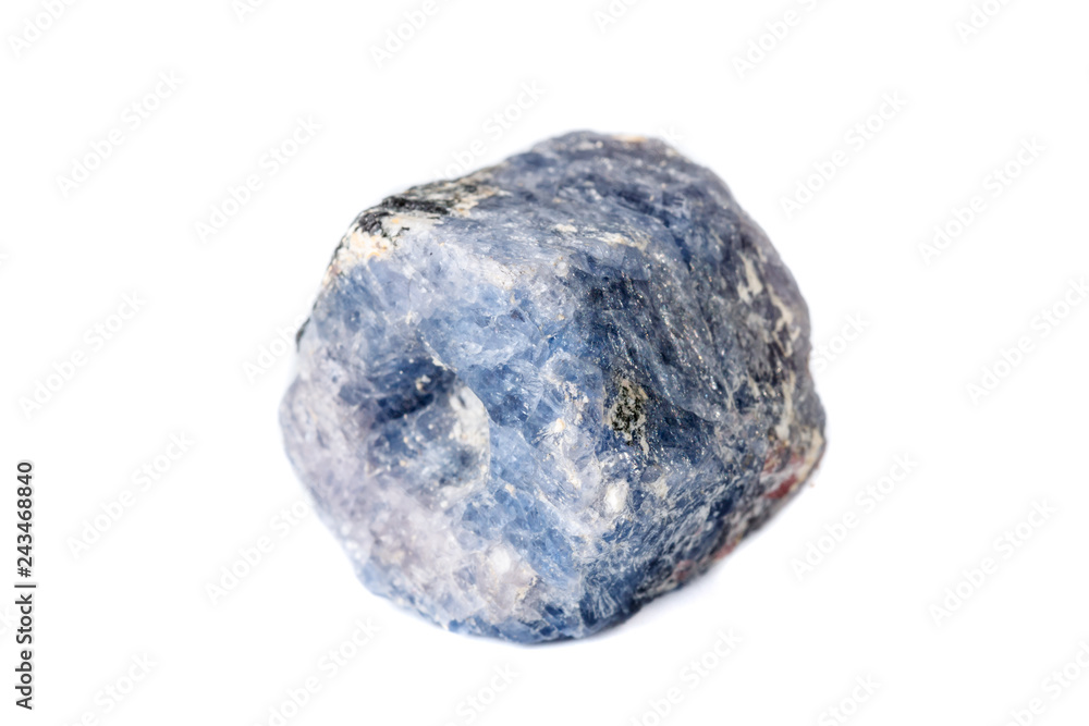 Macro Sapphire mineral on white background