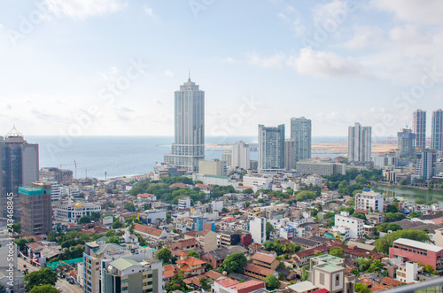 beautiful landscape top view city of Colombo of Sri Lanka 