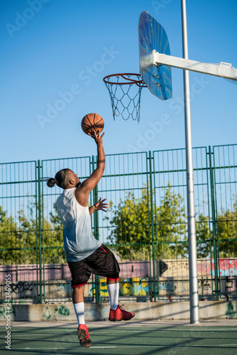 Young afroamerican man enjoying basketball © stockmanushots