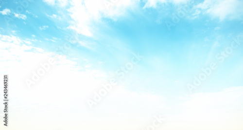 Clear blue sky and white clouds © 1xpert