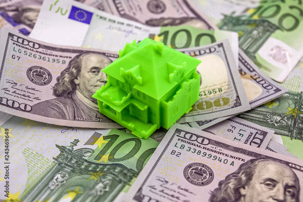 Green house on banknotes
