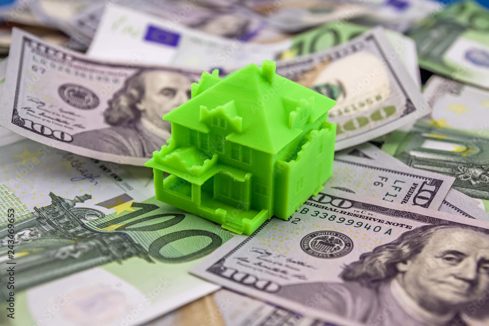 Green house on banknotes