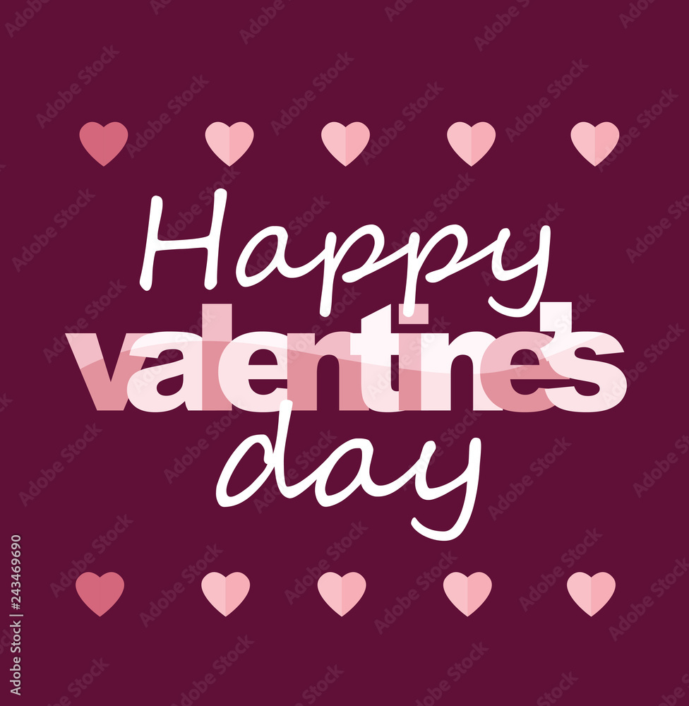 Happy valentines day - love you - banner poster
