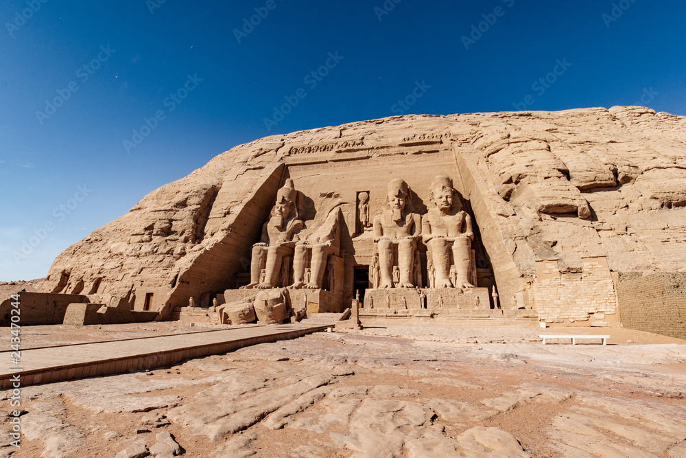 Ταπετσαρία Panoramic view with the entrance to Abu Simbel Great Temple in Aswan Egypt