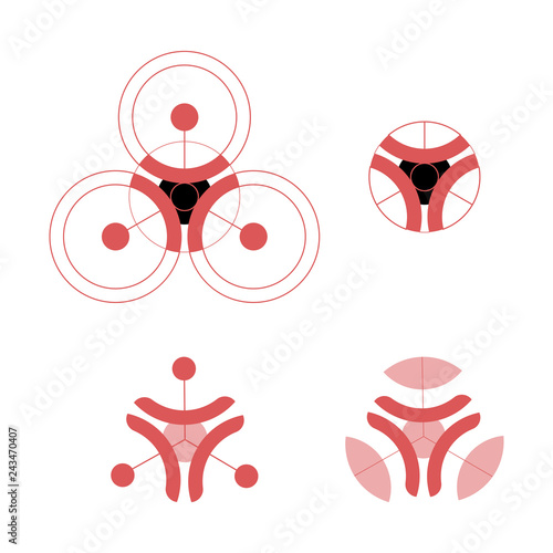 Drone logo, illustration, vector