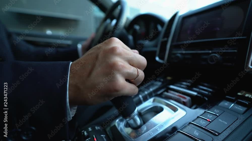 Driver is setting gear up Driver is setting gear up
