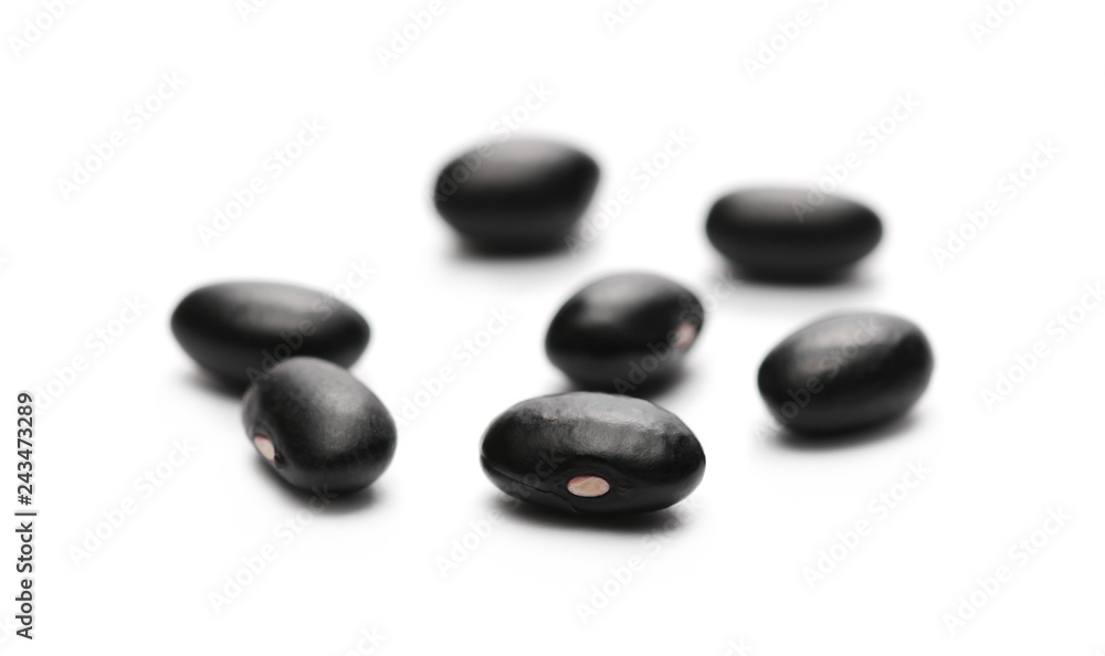 Organic black beans isolated on white background Organic black beans isolated on white background