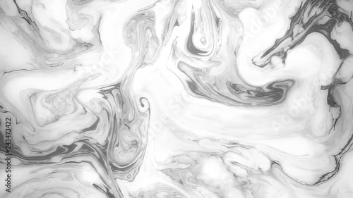 Abstract paint ink in motion. Psychedelic background footage. Moving black and white spots.