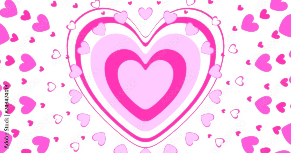 Glow heart pink with heart particle