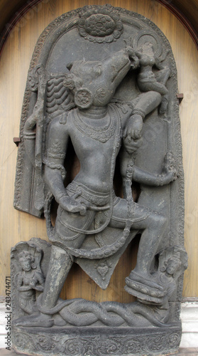 Varahavatara  from 10th century found in Surajkund  Nalanda  Bihar now exposed in the Indian Museum in Kolkata