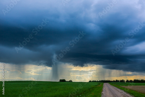 Panorama of Storm clouds with micro burst