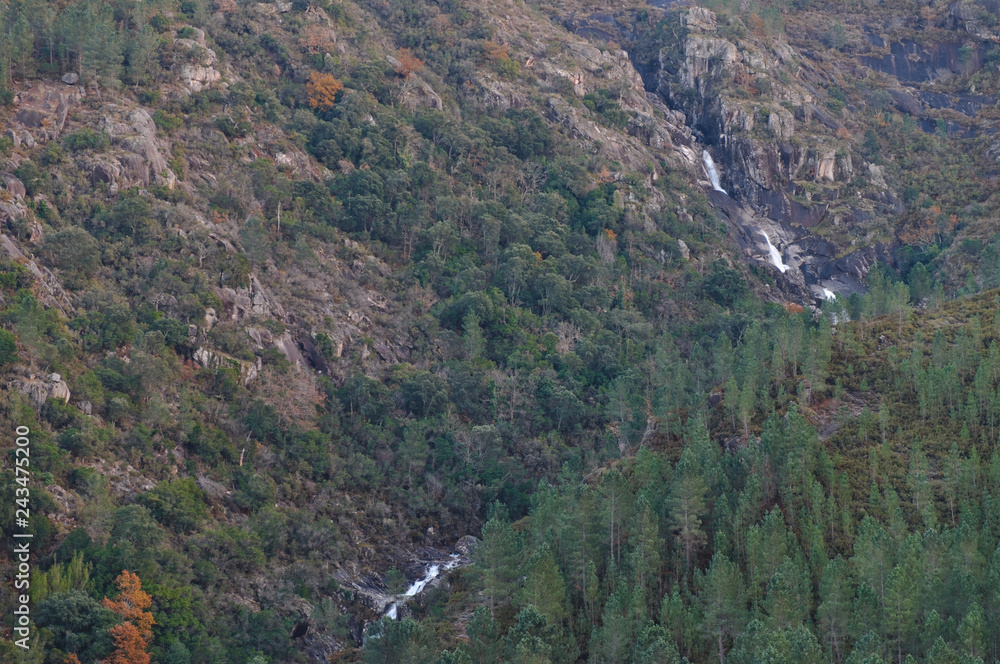 River down the mountains of Xueres Natural Reserve in Galicia, Spain