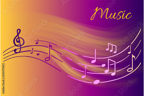 Music Notes, Melody Visual Representation on Sheet photo