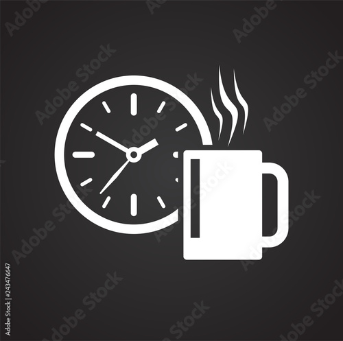 Business break icon on black background for graphic and web design, Modern simple vector sign. Internet concept. Trendy symbol for website design web button or mobile
