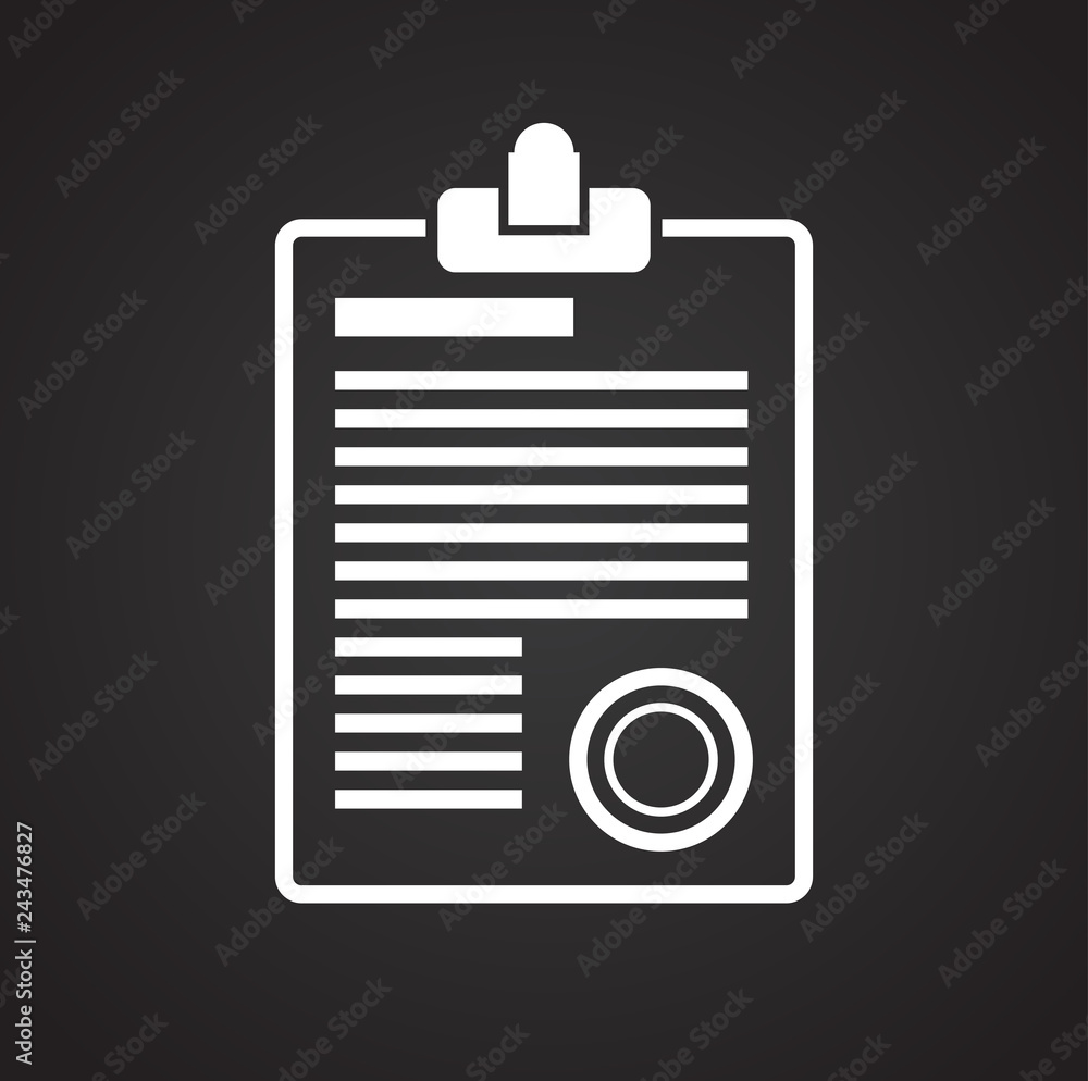 Business document icon on black background for graphic and web design, Modern simple vector sign. Internet concept. Trendy symbol for website design web button or mobile Business document icon on black background for graphic and web design, Modern simple vector sign. Internet concept. Trendy symbol for website design web button or mobile