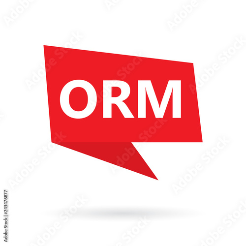 ORM (Online Reputation Management) acronym on a speach bubble- vector illustration
