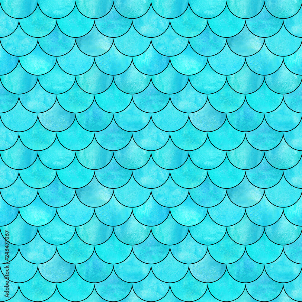 Mermaid fish scale wave japanese seamless pattern Mermaid fish scale wave japanese seamless pattern