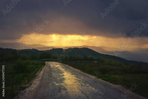 Sunset in mountain.