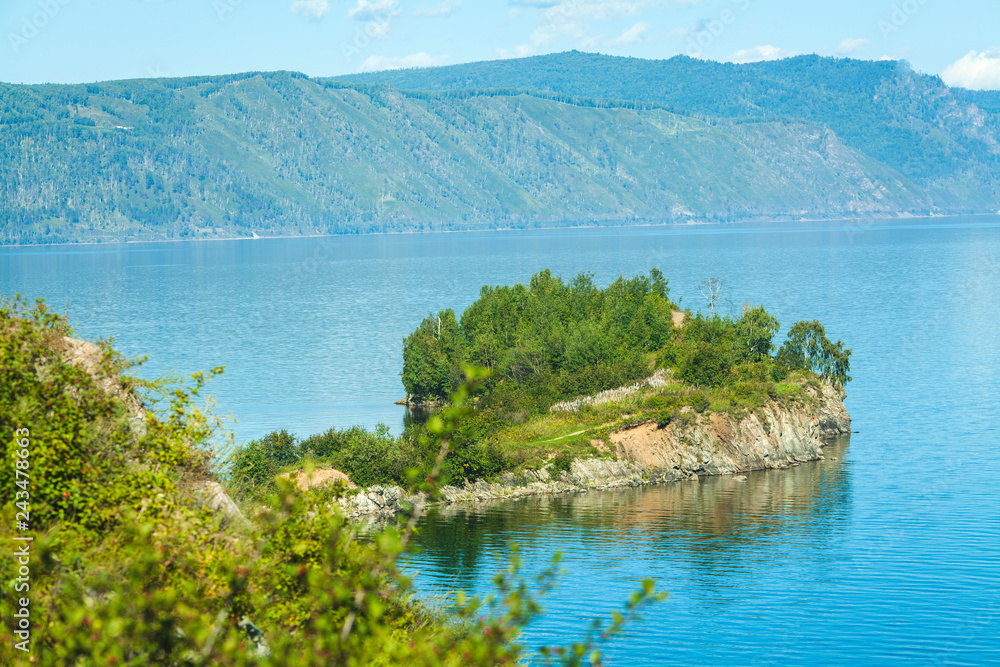 The shamanskiy cape on the south coast of the lake Baikal