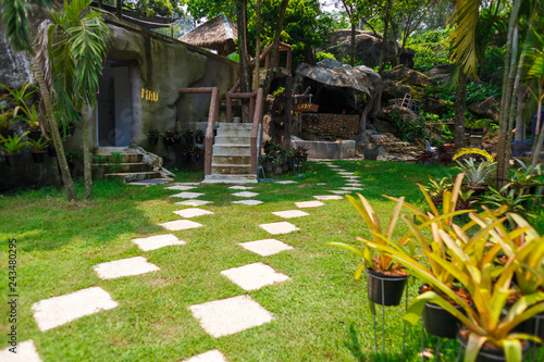 an unordinary toilet among thai jungles photo