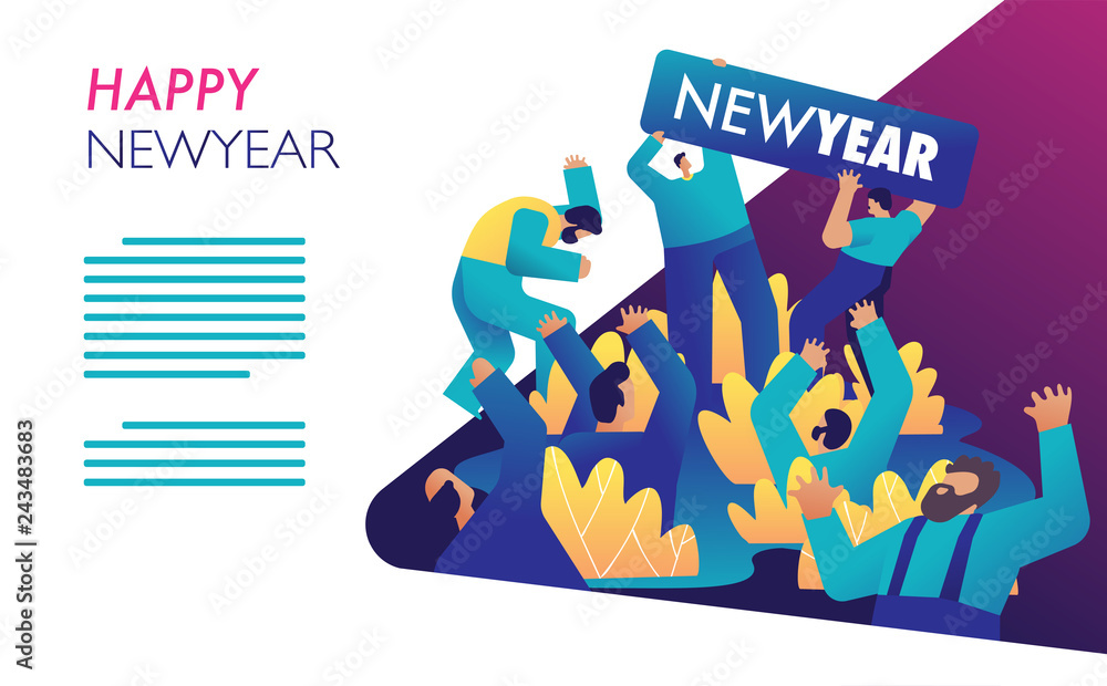 Fototapeta premium New Year Celebration rave party.