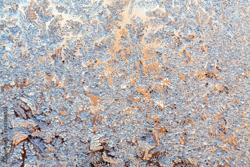 frost texture on the window glass in winter frost texture on the window glass in winter