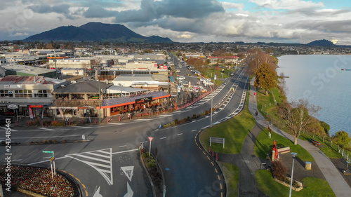 Rotorua skyline aerial view in winter, New Zealand