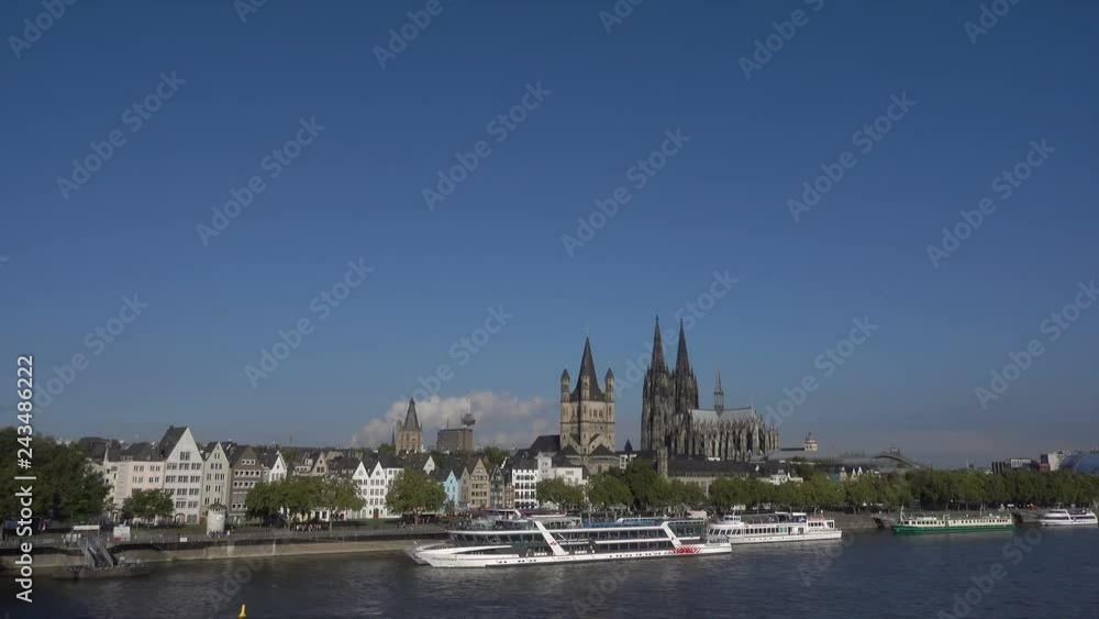 Cologne Skyline and Cruise ships, Germany Cologne Skyline and Cruise ships, Germany