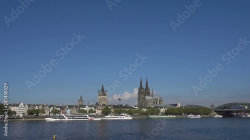 Cologne Skyline and Cruise ships, Germany photo