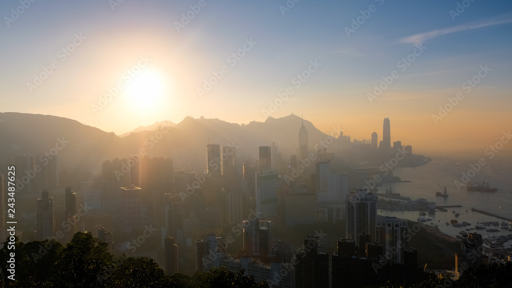香港 寶馬山・紅香爐峰からの夕景