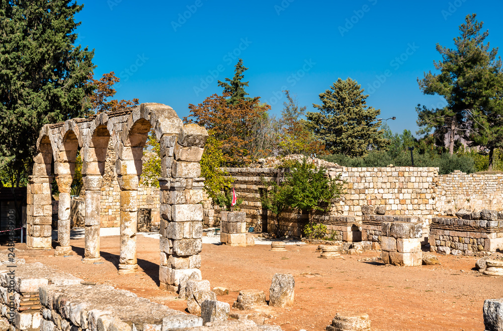 Ruins of the Umayyad citadel at Anjar. The Beqaa Valley, Lebanon