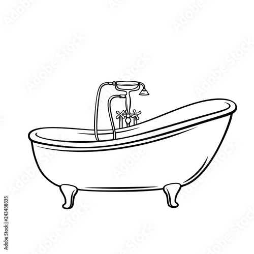 outline bathtub icon