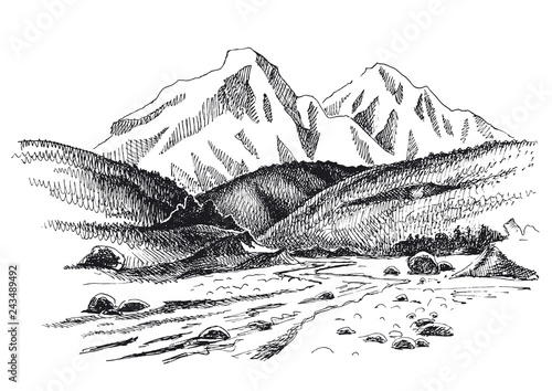 Mountains illustration 