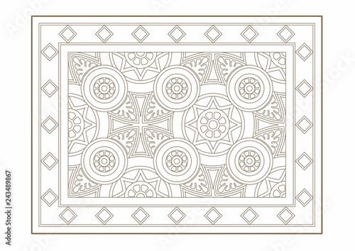 Drawing of a carpet with a cylindrical pattern