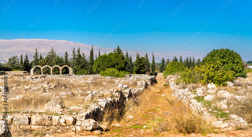 Ruins of the Umayyad citadel at Anjar. The Beqaa Valley, Lebanon