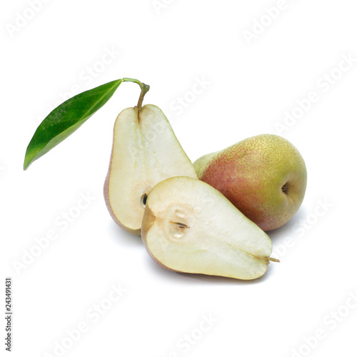 pears fruit slice isolated on white background