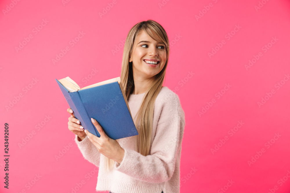 Cheerful young blonde girl standing Cheerful young blonde girl standing