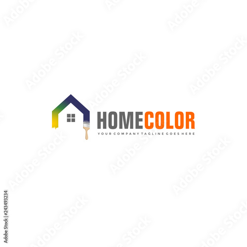 Colorful house logo - home painting vector