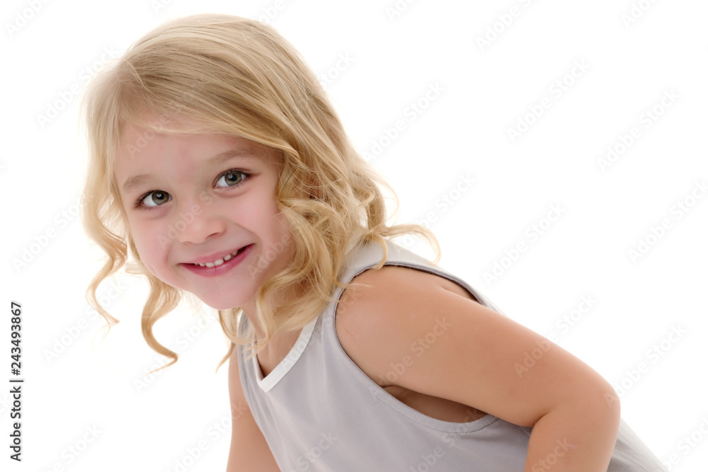 Portrait of a little girl close-up. Portrait of a little girl close-up.