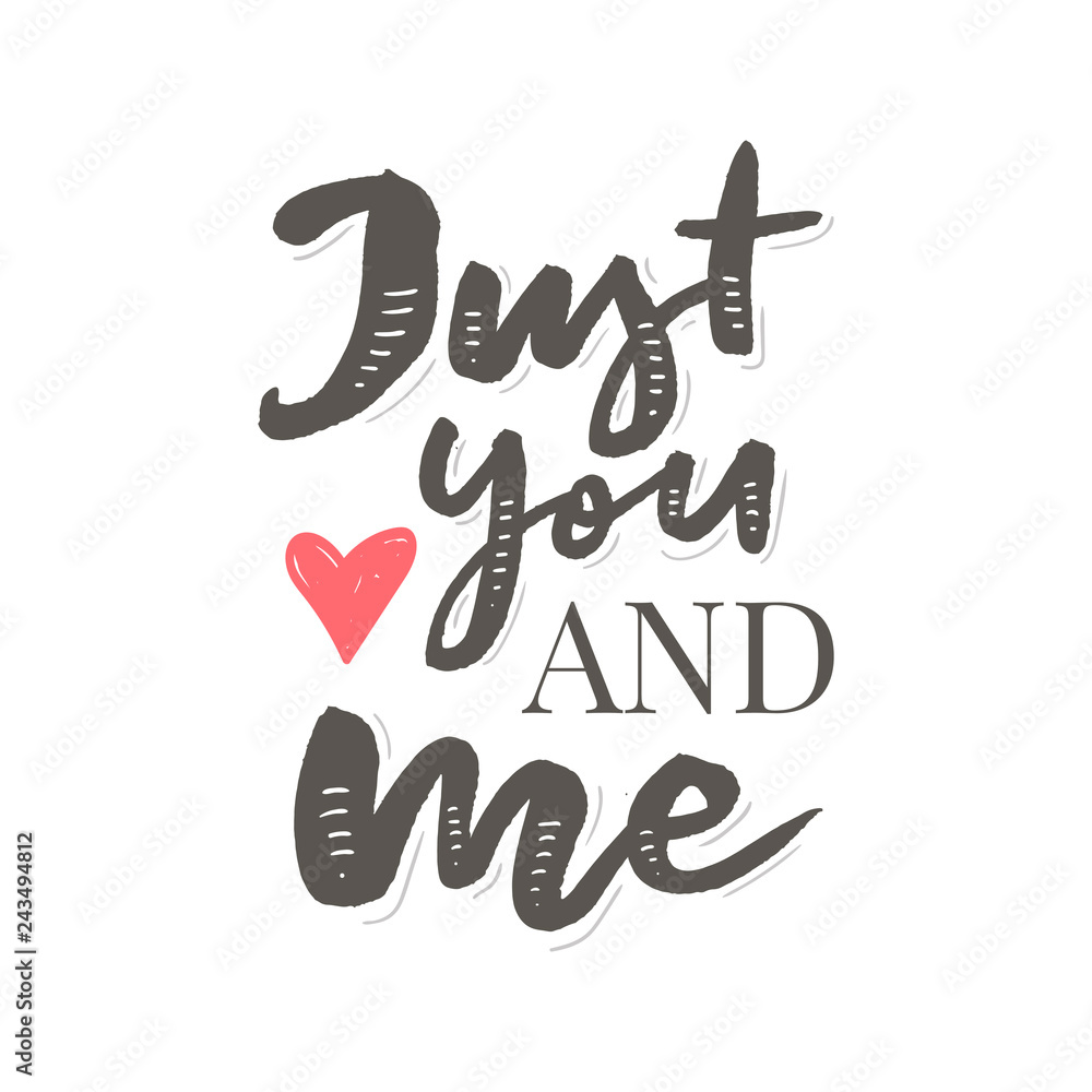 Happy Valentine's Day hand drawn brush lettering with long shadow, isolated on rich red background. Perfect for holiday flat design. Vector illustration. slogan Happy Valentine's Day hand drawn brush lettering with long shadow, isolated on rich red background. Perfect for holiday flat design. Vector illustration. slogan
