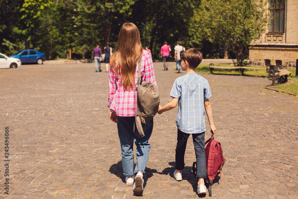 Mother and son after school Mother and son after school